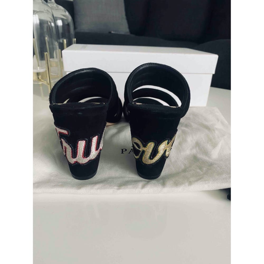 SANDRO ❤️ NIB TRUE LOVE VELVET CHUNKY HEELS SZ 9 - Picture 12 of 14